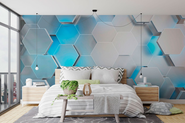 Фотошпалери 3D Стіна з ромбів