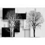 Фотошпалери 3D дерева і квадрати чорно білі