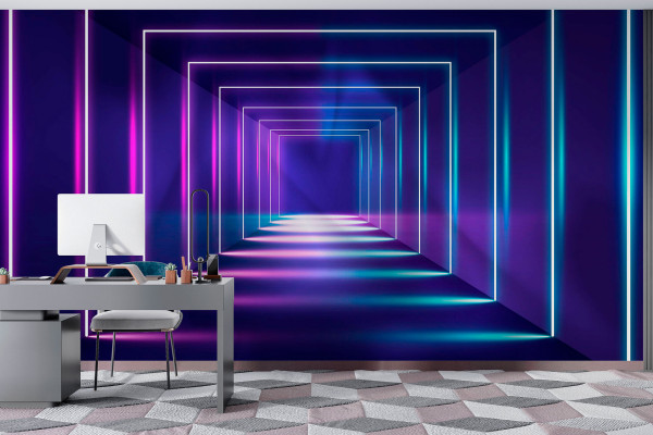 Фотошпалери Яскравий квадратний тунель