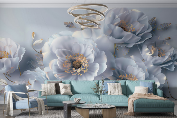 Фотошпалери 3D Ніжні великі квіти