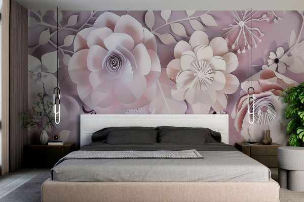 Фотошпалери 3D Ніжні паперові квіти
