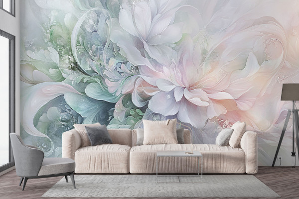 Фотошпалери Фантастичні квіти, акварельний малюнок