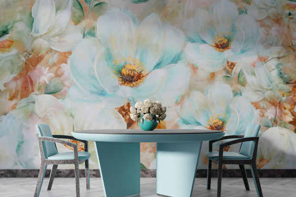 Фотошпалери Ніжні мальовані квіти