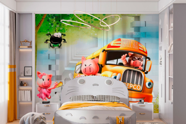 Фотошпалери дитячі Троє веселих поросят