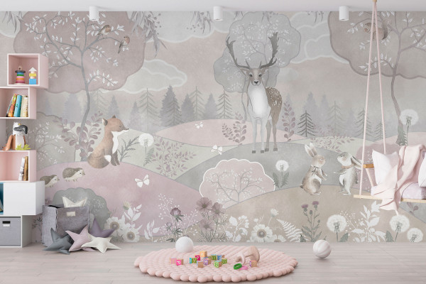 Фотошпалери Зустріч друзів на лісовій галявині