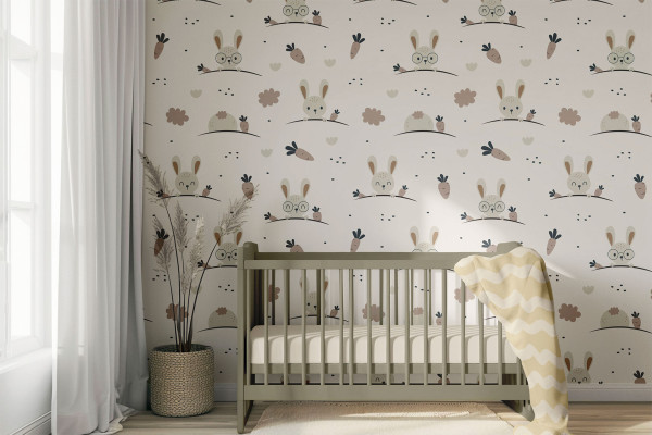 Фотошпалери Зайчики на галявина