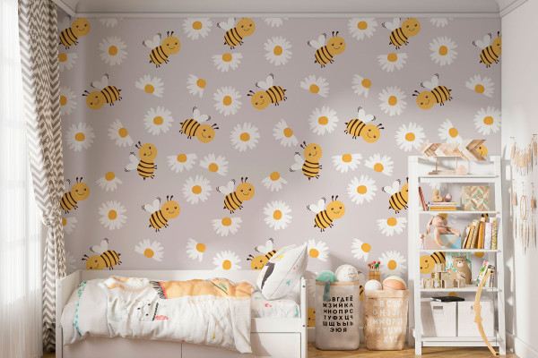 Фотошпалери Маленькі веселі бджілки