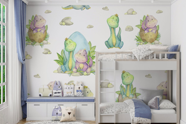 Фотошпалери дитячі Патерн з динозавриками