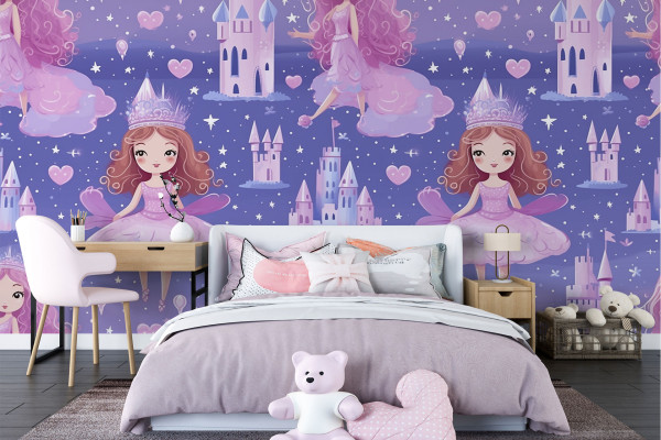 Фотошпалери дитячі Принцеса й замок