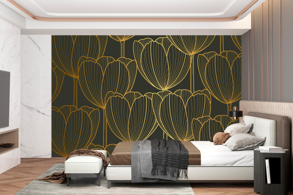 Фотошпалери Золоті тюльпани