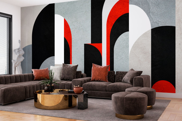 Фотошпалери Стилізовані арки в геометричному просторі