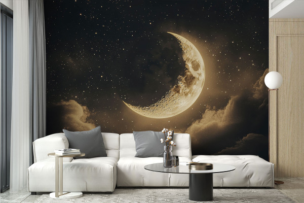 Фотошпалери Прекрасний півмісяць на зоряному небі