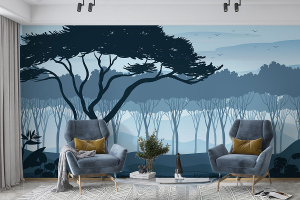 Фотошпалери Фреска «Силует лісу»
