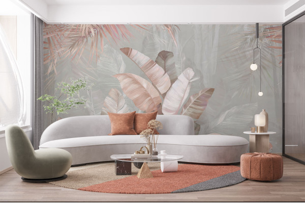 Фотошпалери Листя папороті та пальм мальоване