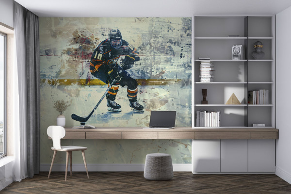Фотошпалери Хокеїст: фактурна картина акрилом