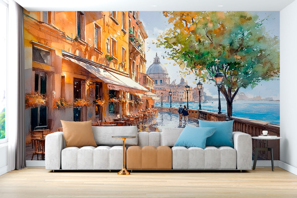 Фотошпалери Прогулянка по міській набережній